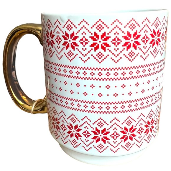 NWT PAIR Complementary Ceramic Holiday Mugs Christmas Winter Scandinavian Hygge - Picture 14 of 16